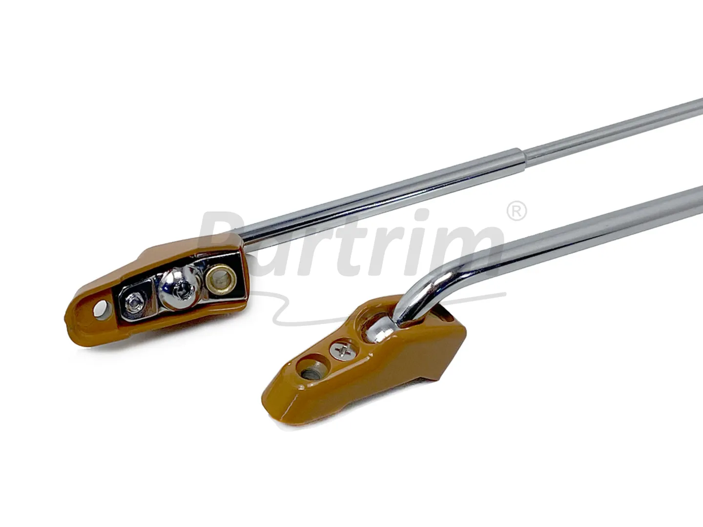MERCEDES R107 SUNVISOR ROD METAL BRACKET TOBACCO 1 SET