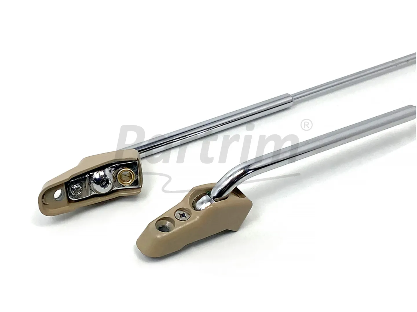 MERCEDES R107 SUNVISOR ROD METAL BRACKET BEIGE 1 SET