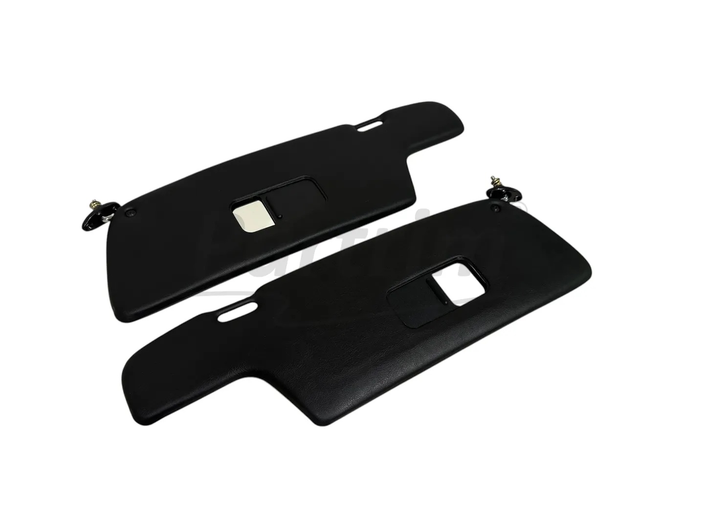 911 SUN VISOR BLACK SET WITH SLIDING MIRROR COVER L&R