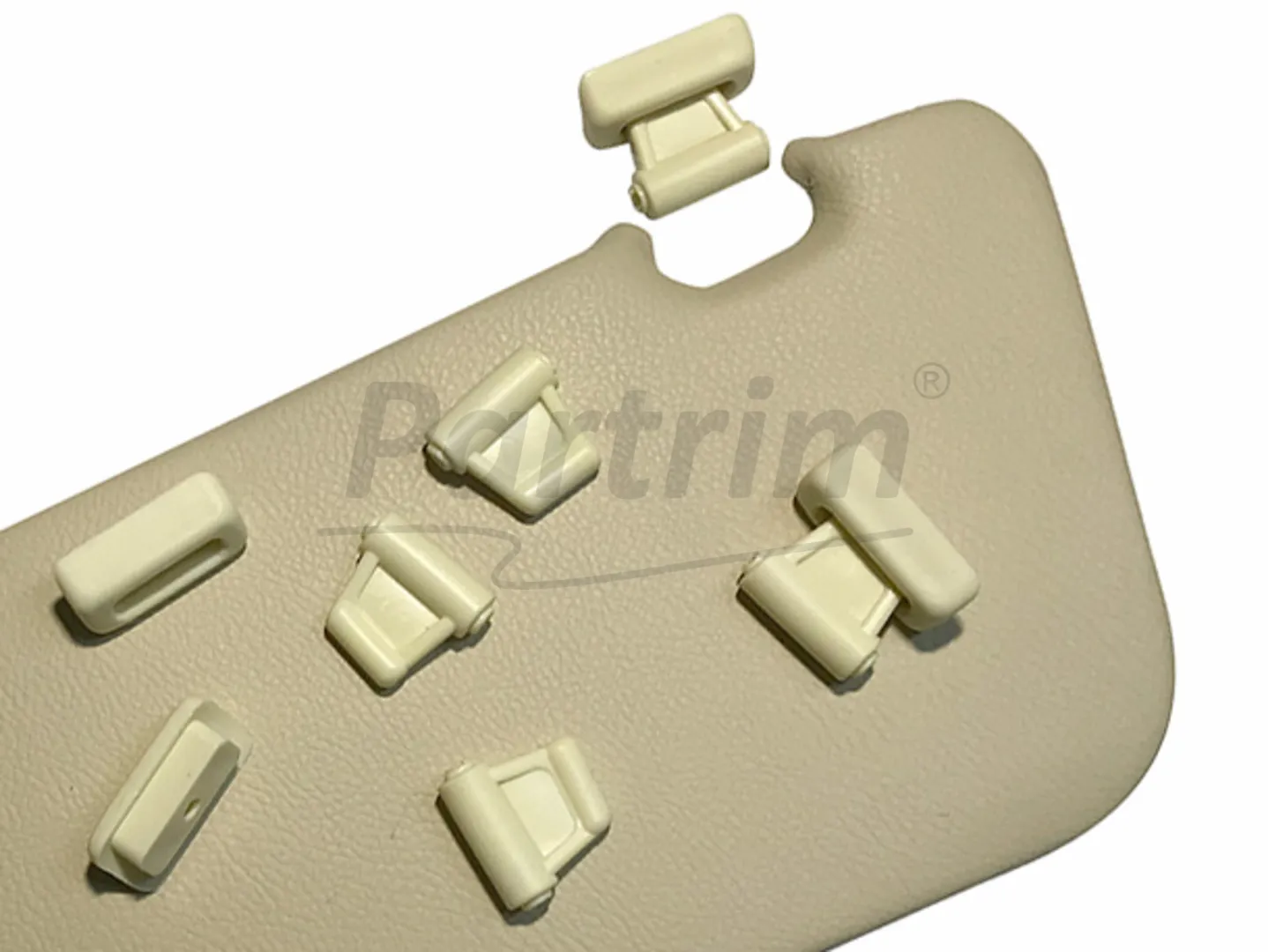 MERCEDES R107 SUNVISOR CLIPS CREAM 1 SET