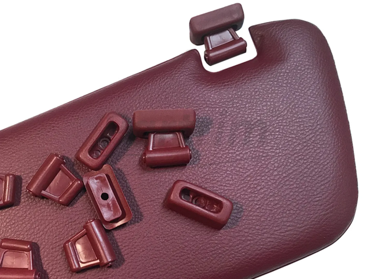 MERCEDES R107 SUNVISOR CLIPS BURGUNDY 1 SET