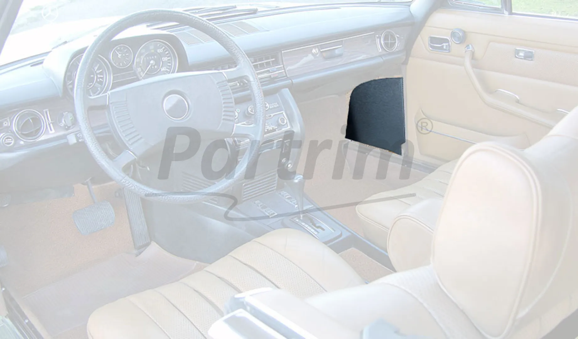 MERCEDES W115 PEDAL SIDE COVER CREAM