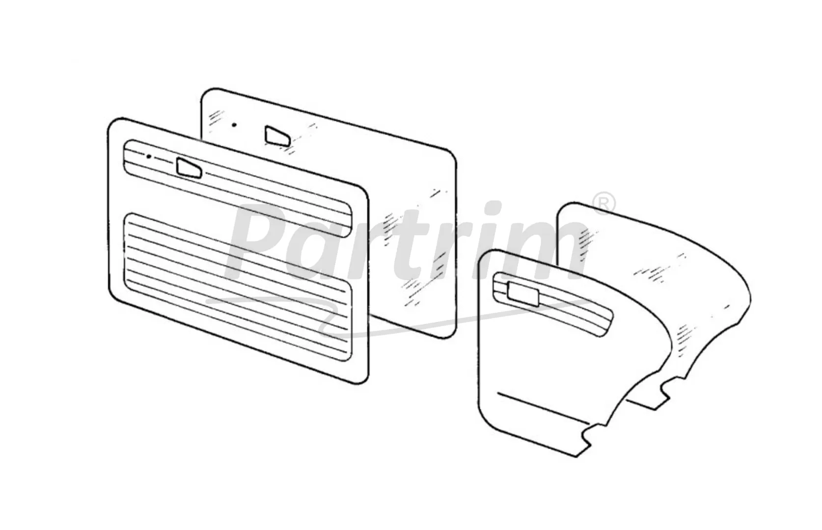 VW OLD BEETLE 1303 DOOR PANEL SET GREY 1967 - 1979