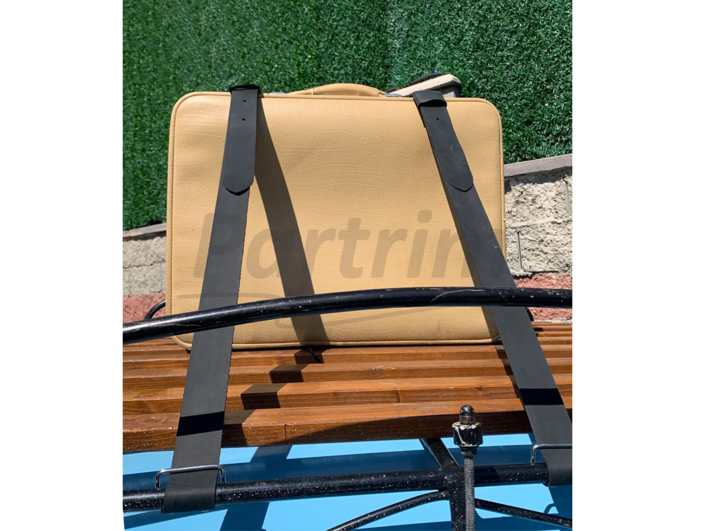 LUGGAGE ROOF RACK LEATHER STRAPS 4 PCS BLACK