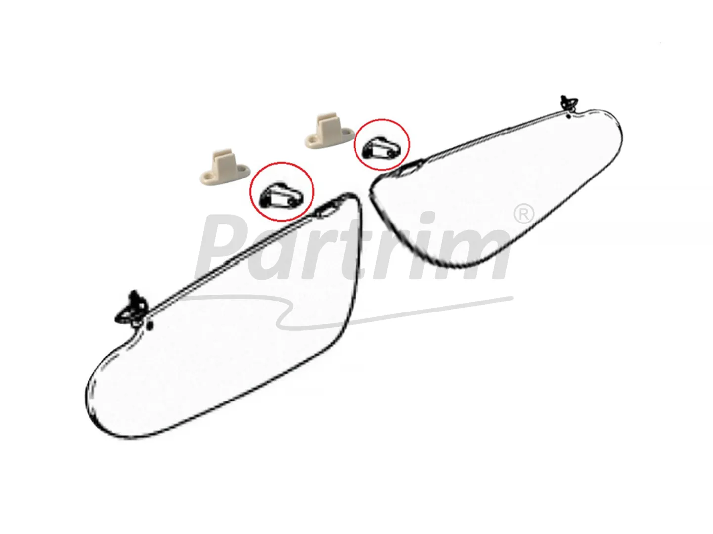 MERCEDES W110 SUNVISOR CLIP