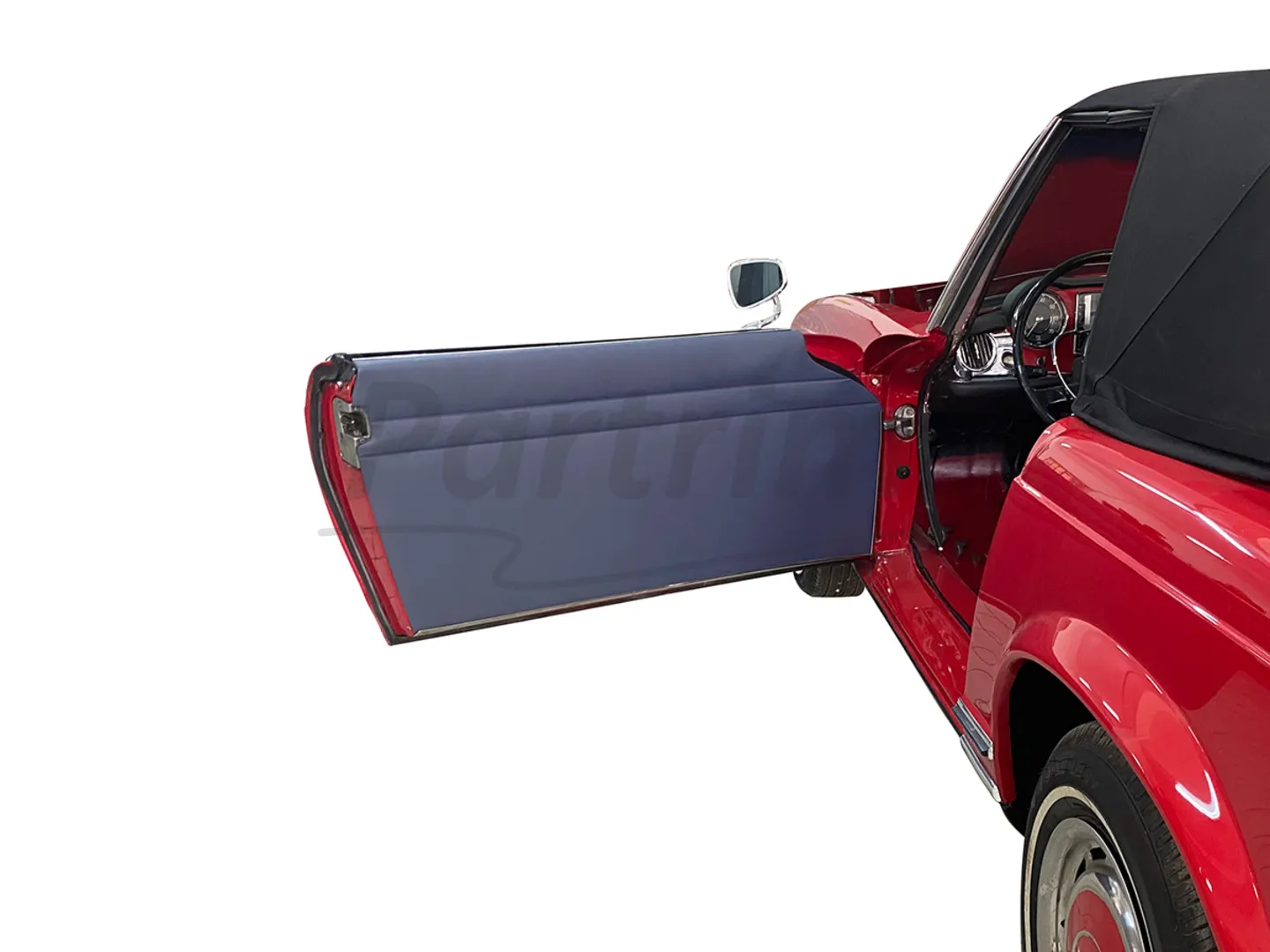 MERCEDES W113 PAGODA DOOR PANELS WITH TRIMMED METAL SHEET WITHOUT POCKET DARK BLUE
