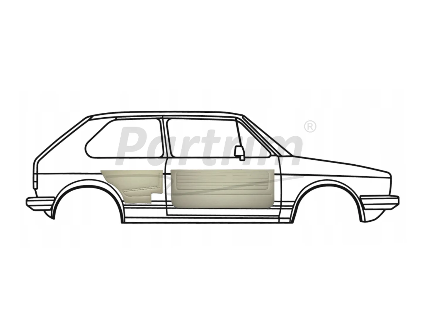 VW GOLF 1 COUPE 75-83 INTERIOR DOOR PANELS BEIGE 4 PCS