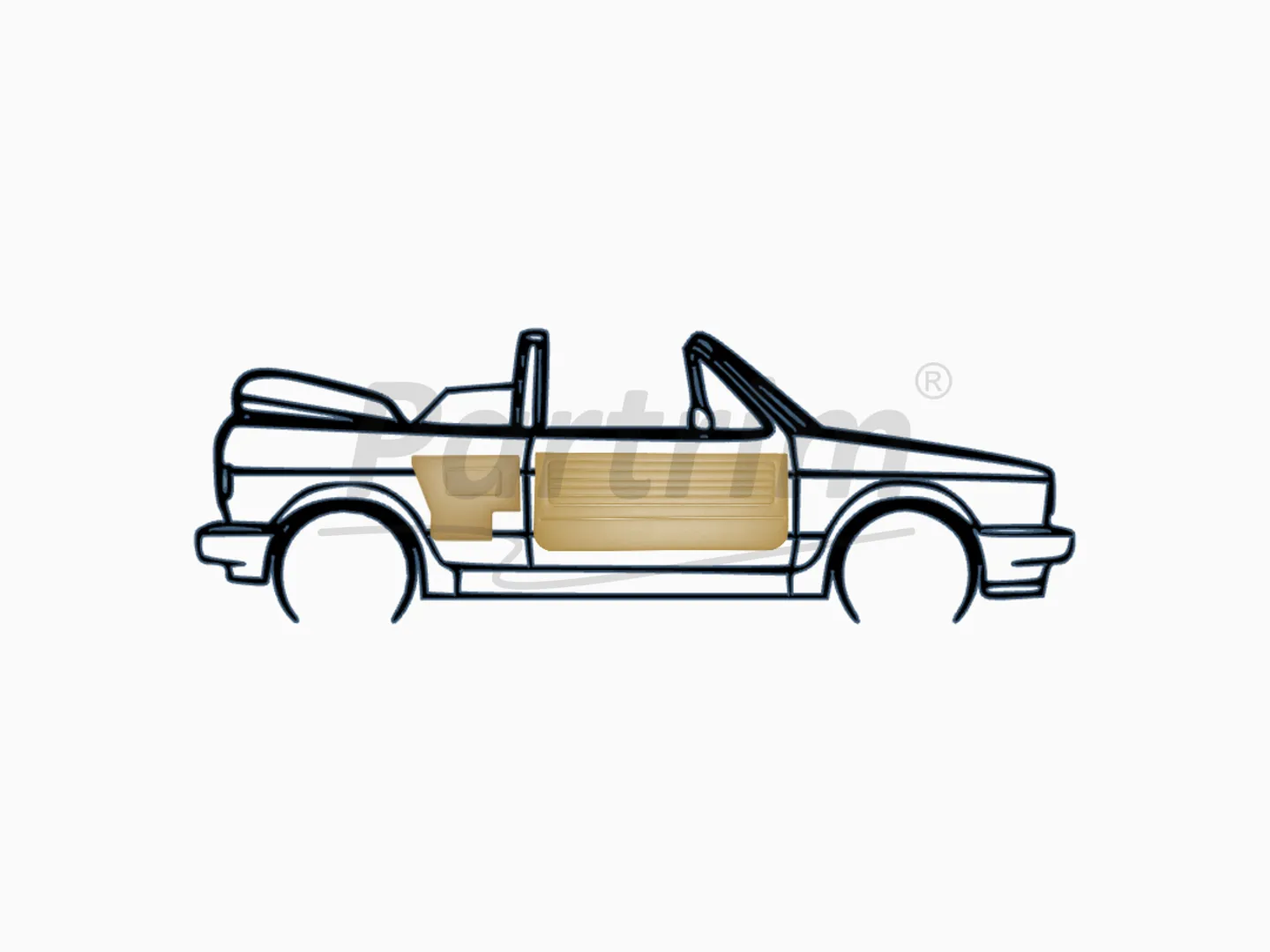 VW GOLF 1 CABRIO DOOR PANEL SET 4 PCS BROWN